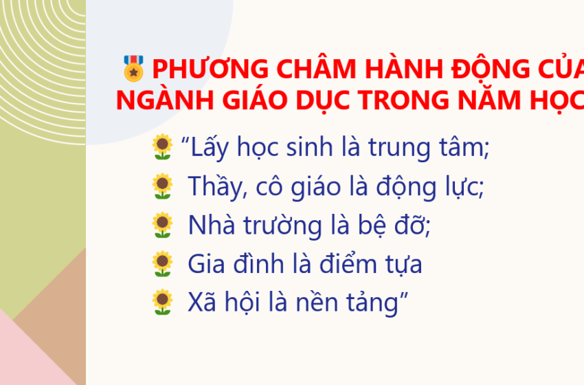 PHƯƠNG CHÂM HÀNH ĐỘNG CỦA NGÀNH GIÁO DỤC NĂM HỌC 2024 – 2025
